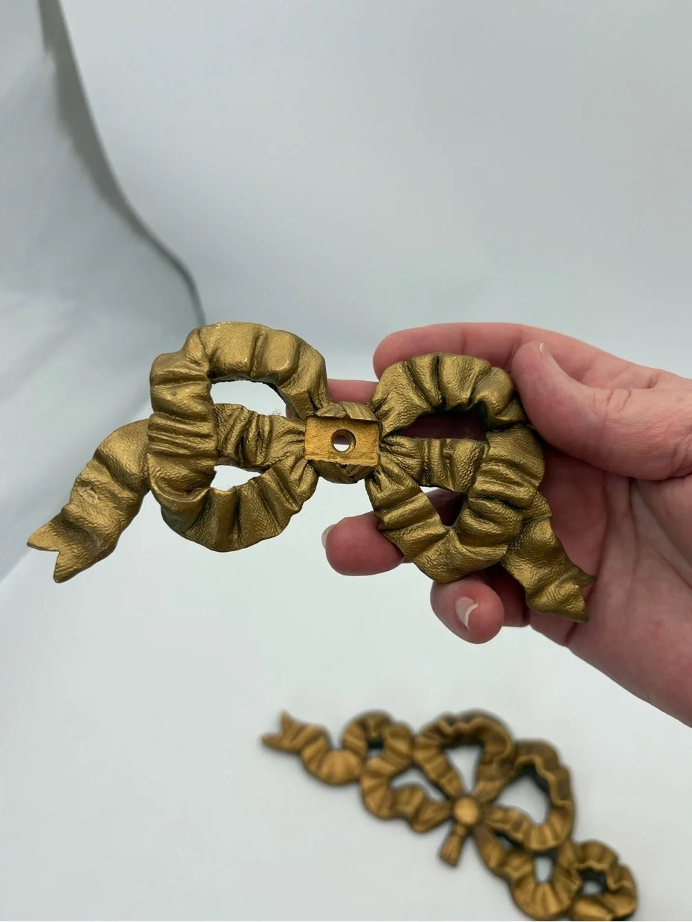 Gold-Tone Ornamental Bow Hardware Accent Set